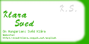 klara sved business card