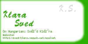 klara sved business card